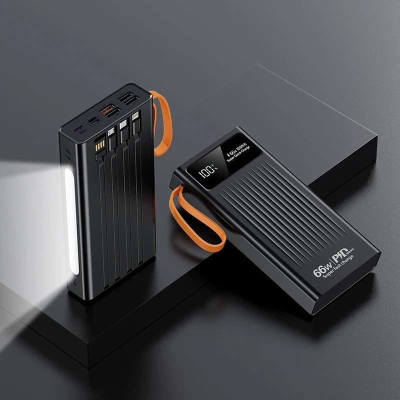 20000 mAh Fast Charge Power Bank With LED Screen LED Light 66W
