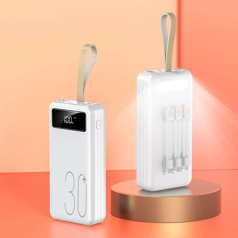 30000 mAh Fast Charge Power Bank With LED Screen LED Light