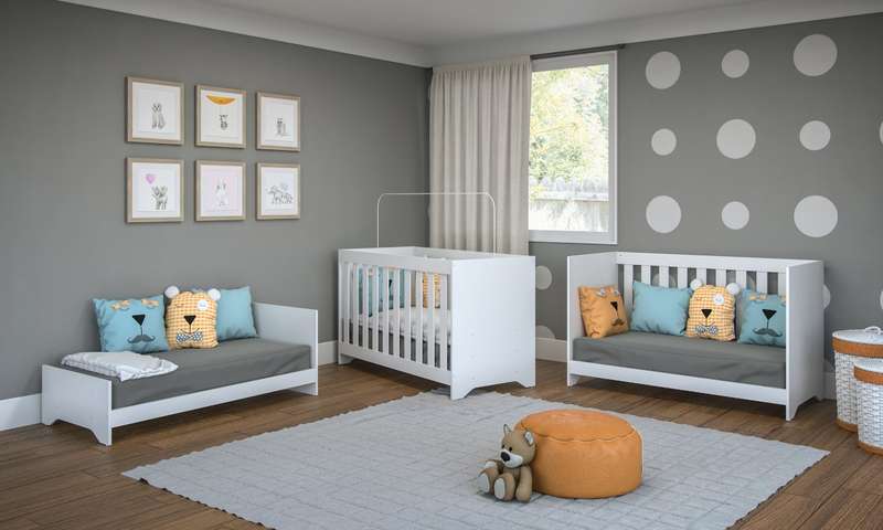 Baby Modern Cot Crib Bed 3 In 1