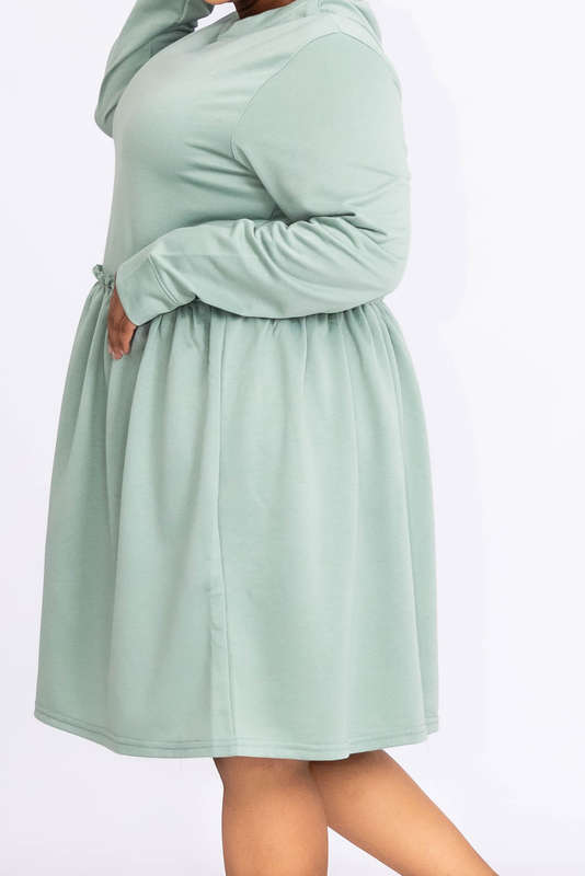 Betty Long Sleeve Tiered Mini Swing Dress Mint