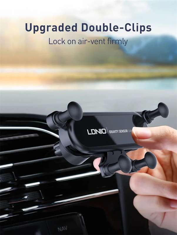 Gravity Car Phone Holder with Air Vent Clip Auto-Lock Mechanism MG03