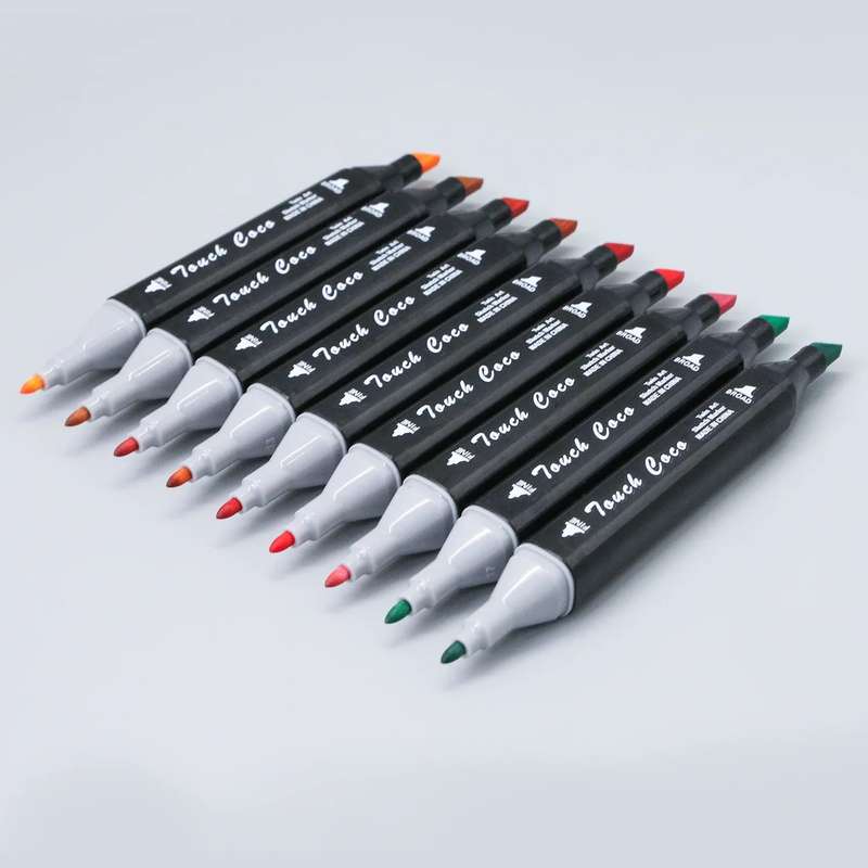 Dual Tip Head Colouring Marker Pen Set With Carry Bag 48s