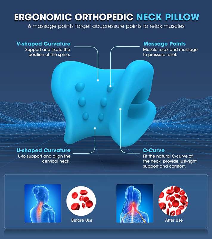 Optical Shoulder & Neck Relaxer Stretcher Pillow - Pain Relief & Chiropractic Pillow