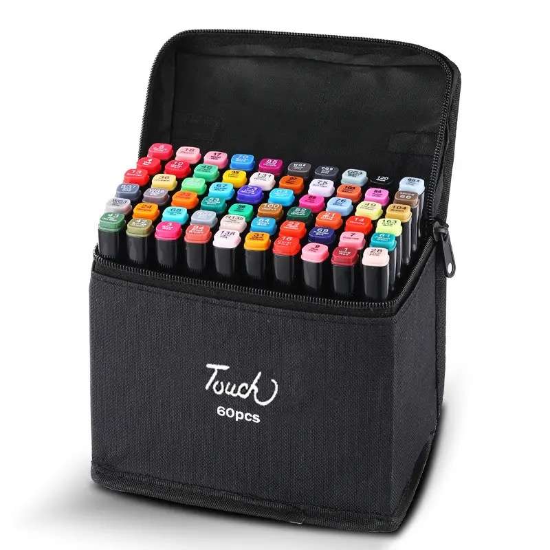 Highlighter Marker Pen Set, Double Sided Alcohol Art Markers 60 Piece