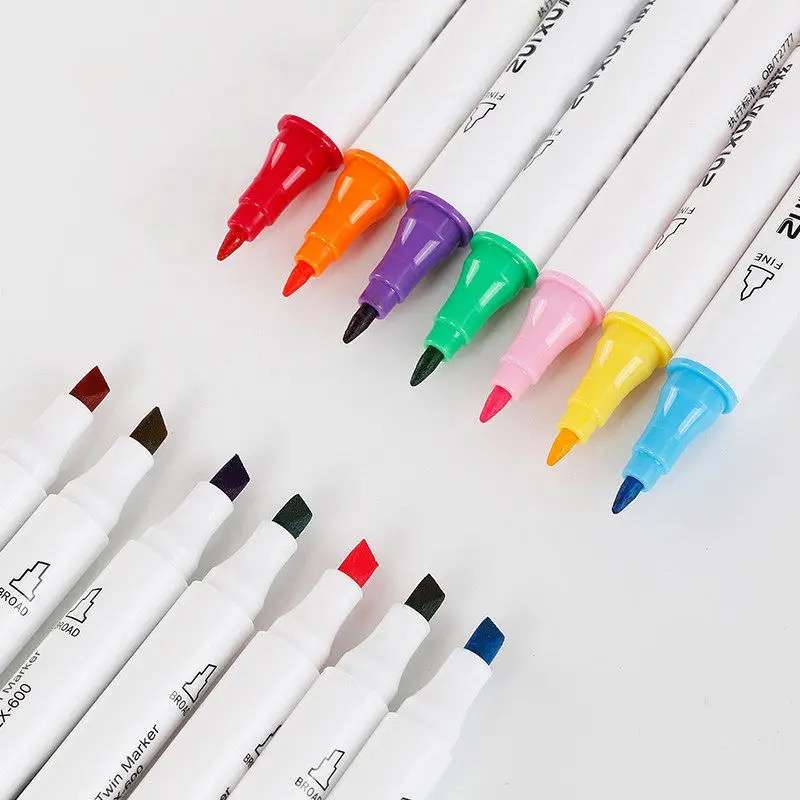 Set of 36 Twin Tip Marker Pen Highlighters for Graphic Art With Carry Case