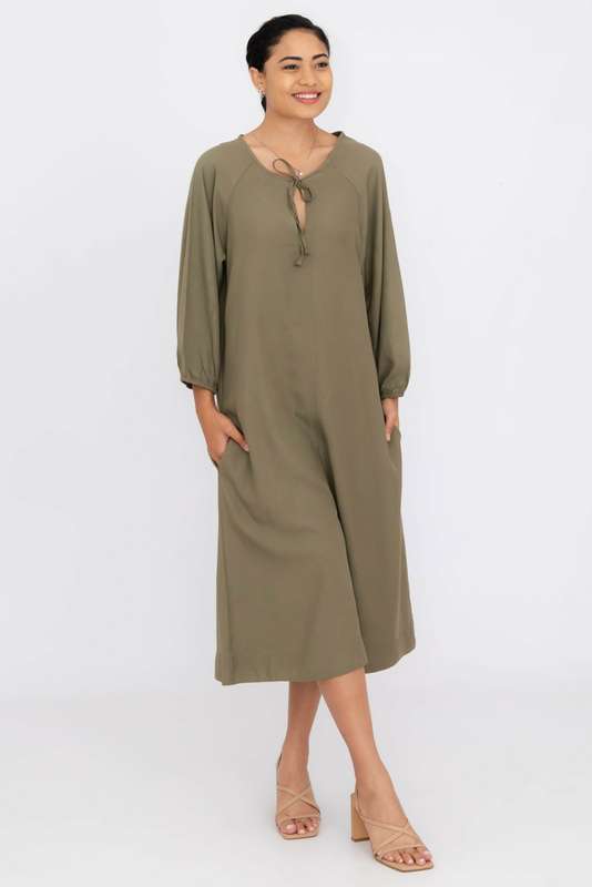 Noa Midaxi Long Sleeve Dress With Pockets