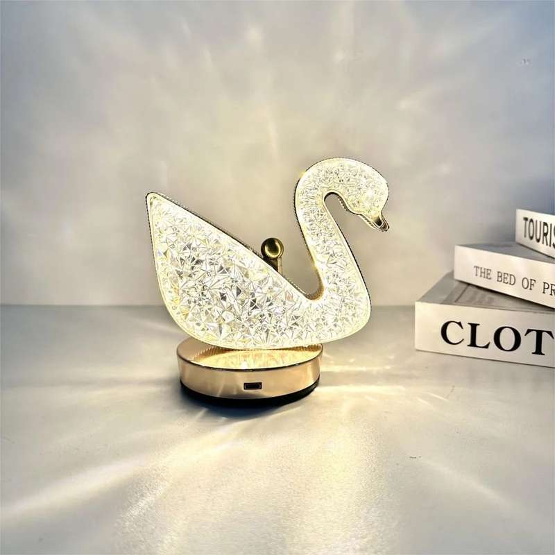 Touch Control Crystal Rechargeable Table Desk Lamp