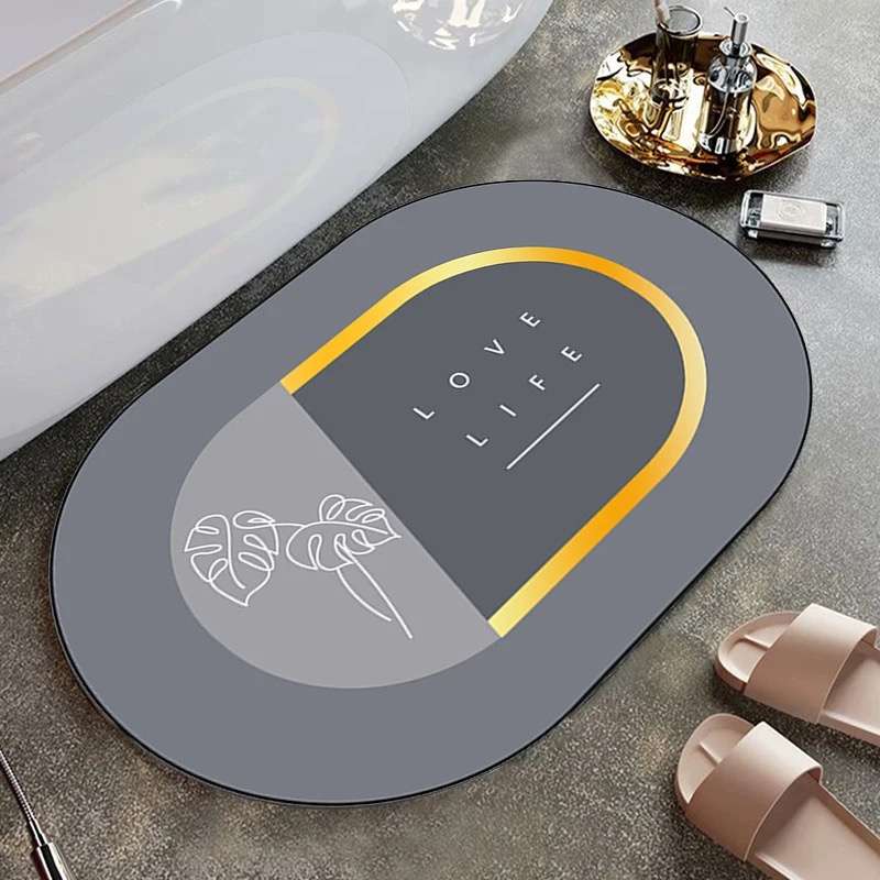 Ultra Absorbent Oval Bathroom Mat