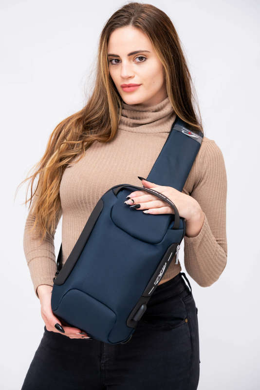 Anti Theft Sling Crossbody Bag Shoulder Backpack with USB Charging Port Waterproof Chest Bags Cas...