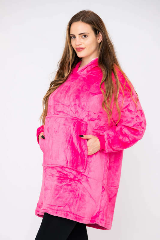 Huggle Hoodie Ultra Plush Blanket Sherpa Hoodie Pink
