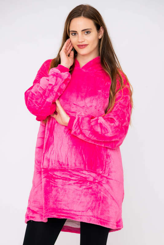 Huggle Hoodie Ultra Plush Blanket Sherpa Hoodie Pink