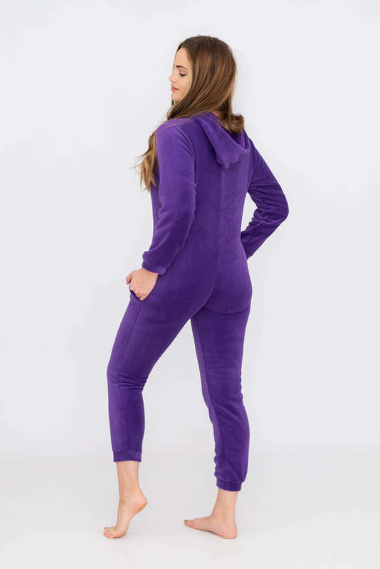 Ladies Hooded Winter Onesie Jumpsuit Pyjama With Pockets