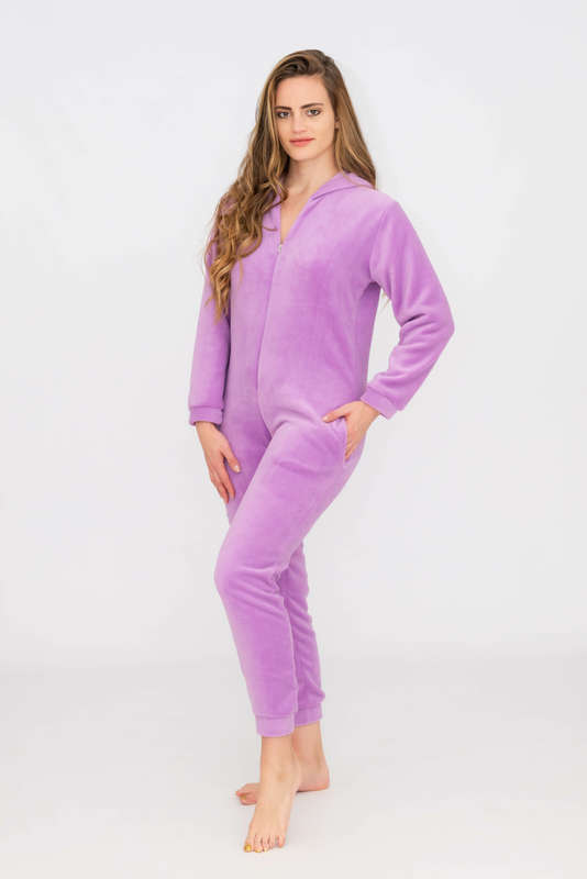 Ladies Hooded Winter Onesie Jumpsuit Pyjama With Pockets