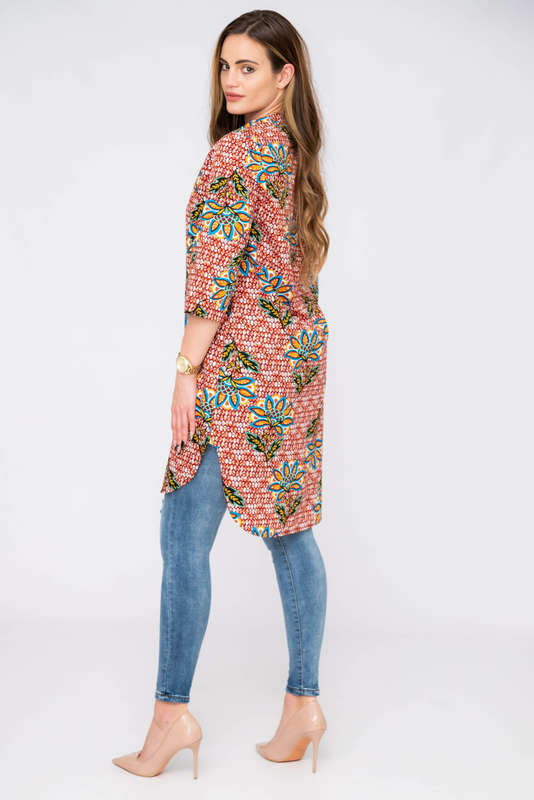 Lularoe Ladies Printed Modest Long Blouse Shirt Dress