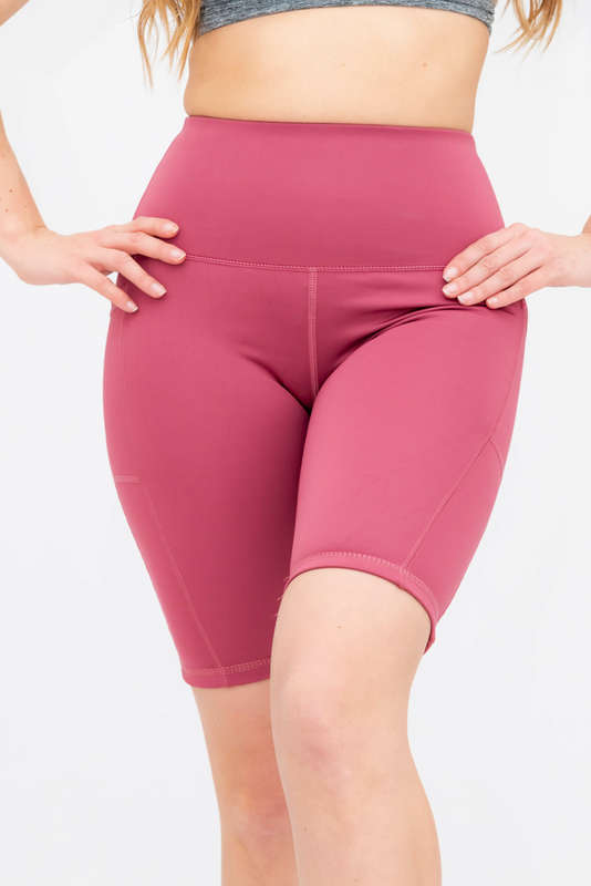 Senza Women's Biker Shorts Running Shorts With High Waist and Pockets