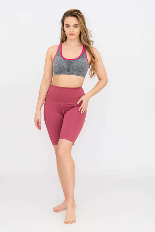 Senza Women's Biker Shorts Running Shorts With High Waist and Pockets