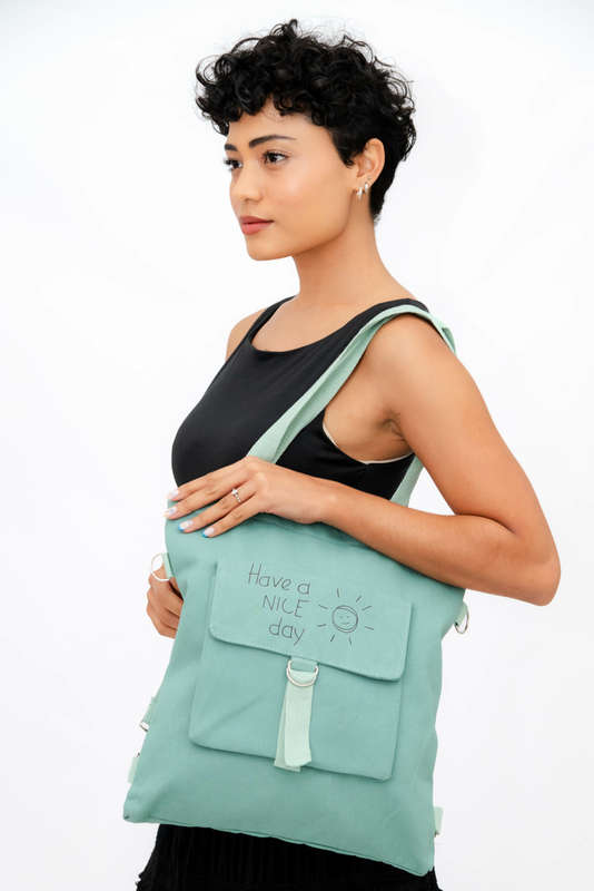 Casual Canvas Shopping Messenger Shoulder Backpack Tote Bag