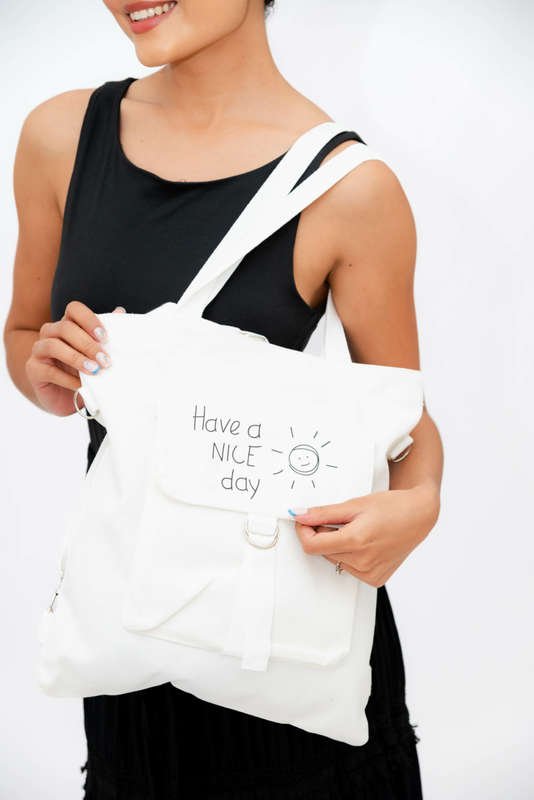 Casual Canvas Shopping Messenger Shoulder Backpack Tote Bag