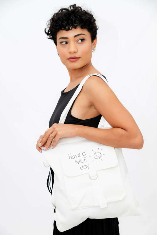 Casual Canvas Shopping Messenger Shoulder Backpack Tote Bag
