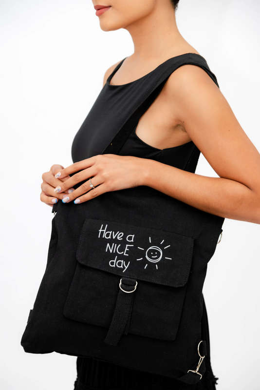 Casual Canvas Shopping Messenger Shoulder Backpack Tote Bag
