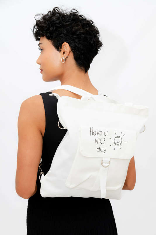 Casual Canvas Shopping Messenger Shoulder Backpack Tote Bag