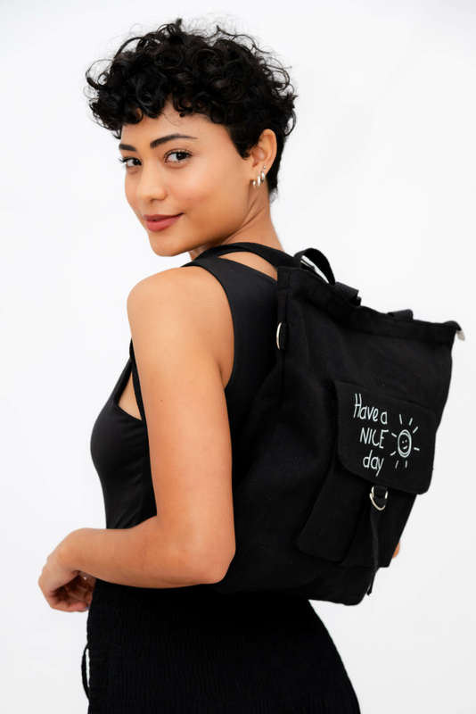 Casual Canvas Shopping Messenger Shoulder Backpack Tote Bag