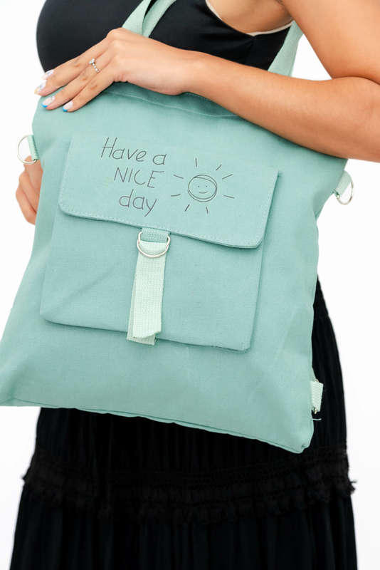 Casual Canvas Shopping Messenger Shoulder Backpack Tote Bag