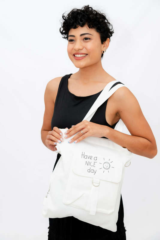 Casual Canvas Shopping Messenger Shoulder Backpack Tote Bag