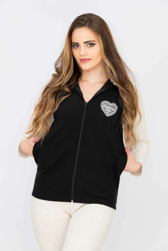 French Zip Up Hooded Stretchy Tracksuit Set With Pockets