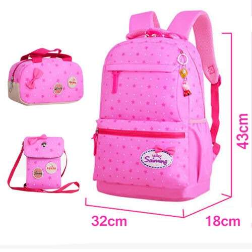 Girls School Bag Backpack For Teenagers Set Travel Bags 3 Pcs Navy Blue