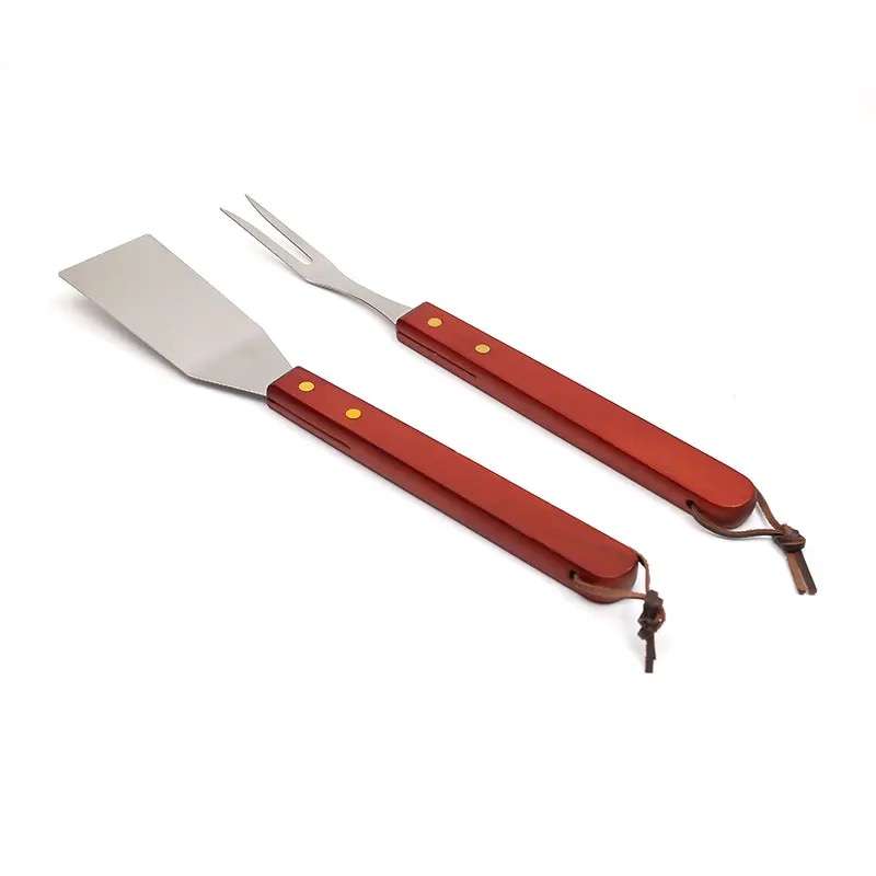 BBQ Grill Braai Spatula Stainless Steel For Camping & Outdoor 33cm Set