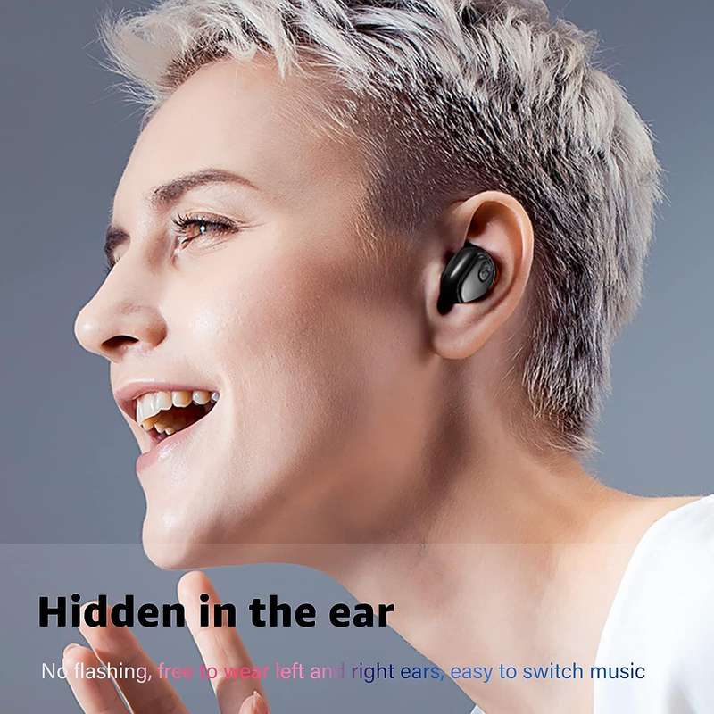 Invisible Bluetooth Headphone Single Mini TWS Earphone with Mic for Calls, Music, and Sports