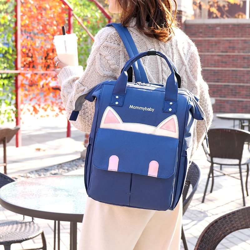 Maternity Baby Waterproof Diaper Travel Backpacks Bag Navy Blue