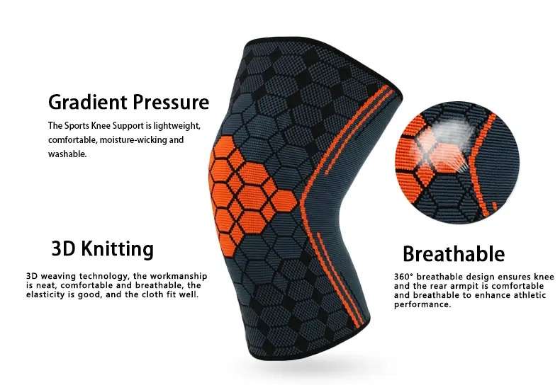 One Pair of Compression Knee Braces Support Sleeves