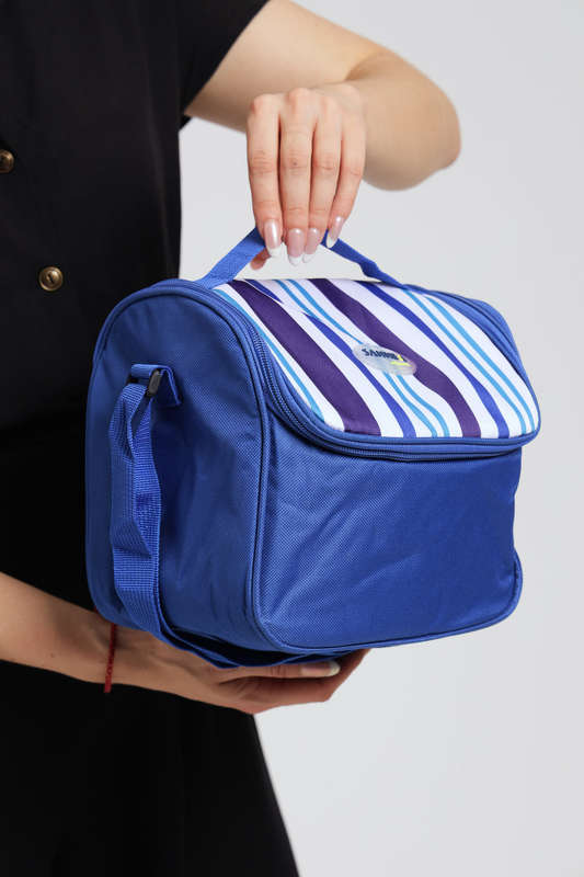 Sannea Stripe Thermal Insulated Lunch Bag Portable Foil Cooler Bag 6L