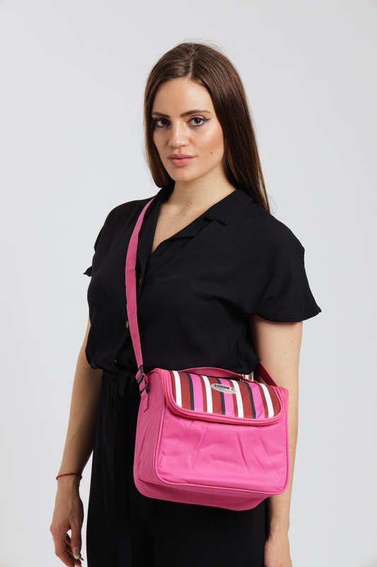 Sannea Stripe Thermal Insulated Lunch Bag Portable Foil Cooler Bag 6L