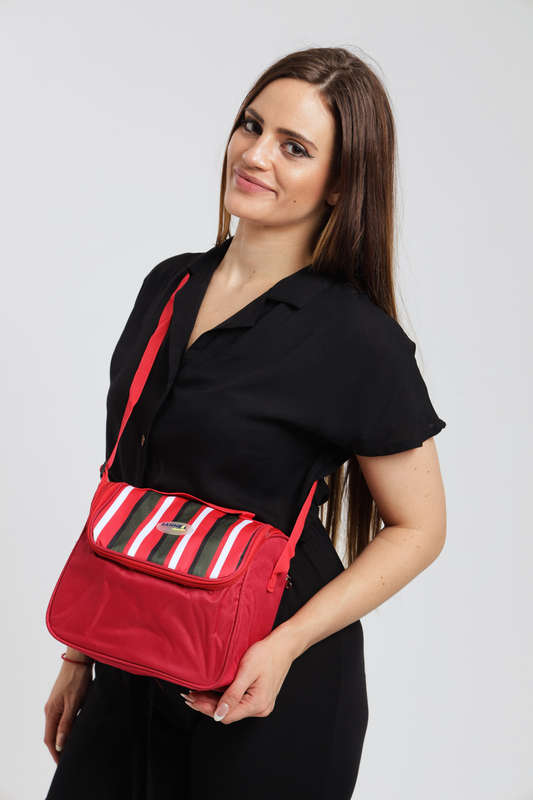 Sannea Stripe Thermal Insulated Lunch Bag Portable Foil Cooler Bag 6L