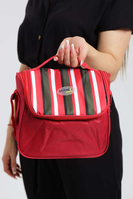 Sannea Stripe Thermal Insulated Lunch Bag Portable Foil Cooler Bag 6L