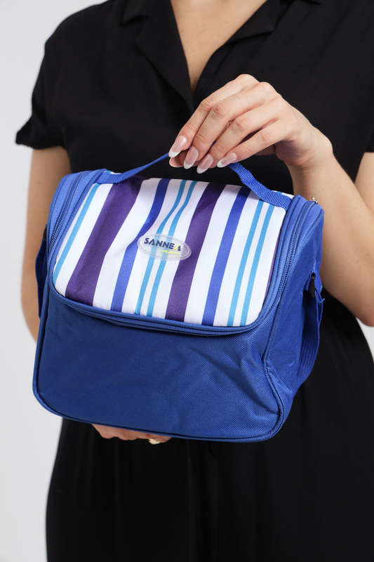 Sannea Stripe Thermal Insulated Lunch Bag Portable Foil Cooler Bag 6L