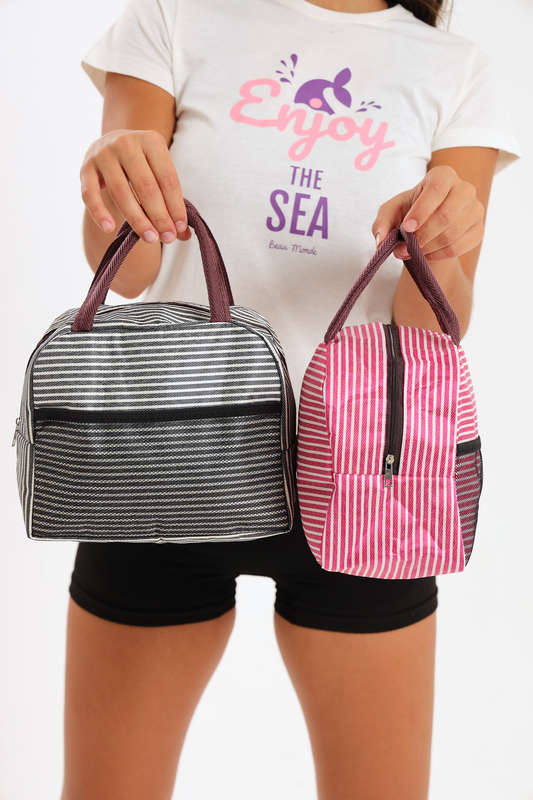 Senza® Stripe Thermal Insulated School Lunch Bag PROMO-2-FOR-1