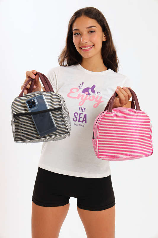 Senza® Stripe Thermal Insulated School Lunch Bag PROMO-2-FOR-1