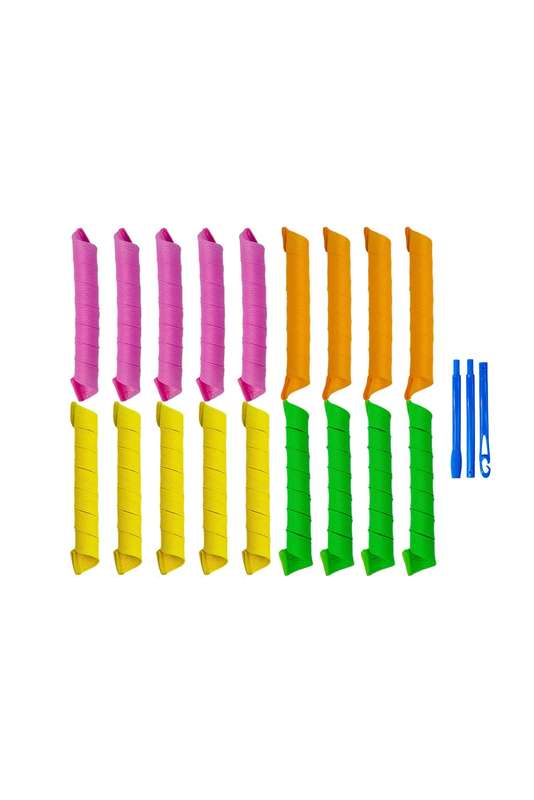 20Pcs Heatless Hair Curlers Rollers Spiral Curls Styling Kit with 2 Styling Hooks