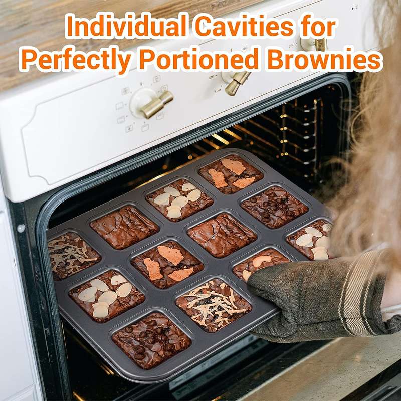 Brownie Square CupCake Pan Mould 12 Cup 35cm X 26cm