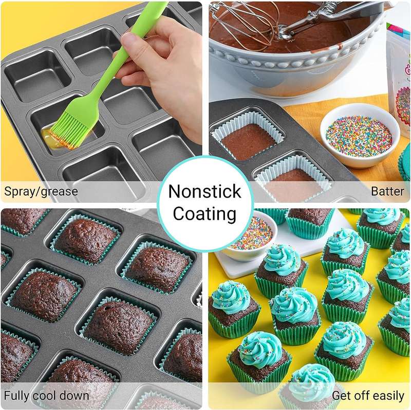 Brownie Square CupCake Pan Mould 12 Cup 35cm X 26cm