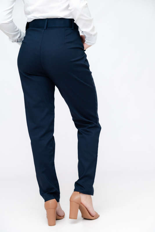 Ladies Professional Elegant Office Pants With Pockets & Belt
