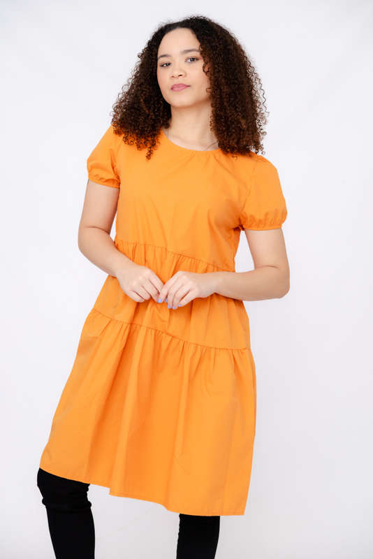 Pop Tiered Short Sleeve Casual Dress