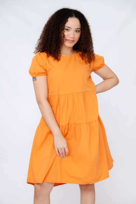 Pop Tiered Short Sleeve Casual Dress