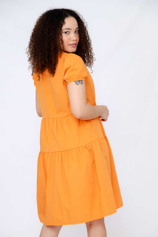 Pop Tiered Short Sleeve Casual Dress