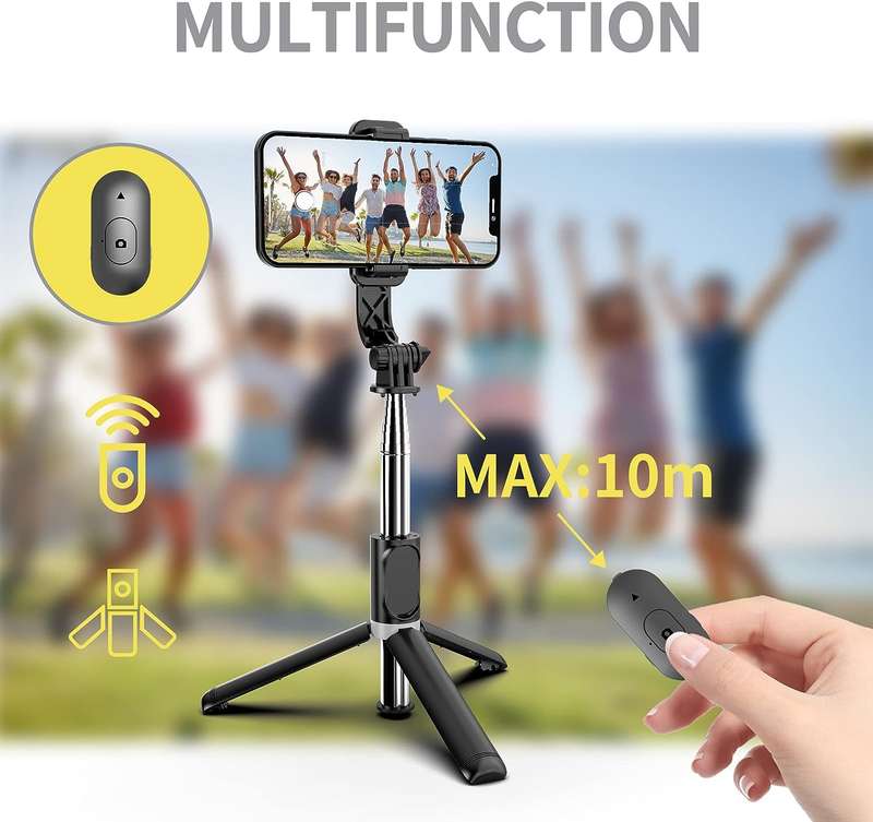 Selfie Stick Tripod With Bluetooth Remote