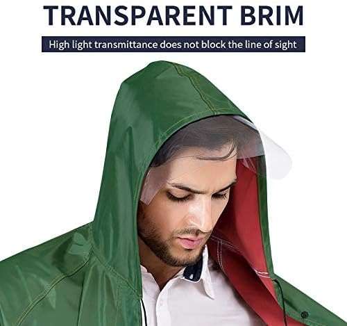 Senza Heavy-duty Raincoat with Hood and Drawstring For Men &amp; Women With Transparent Brim